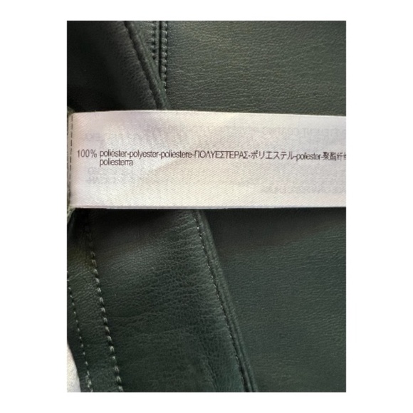EUC Zara dark green faux leather ankle zip pants | size large - Picture 9 of 9